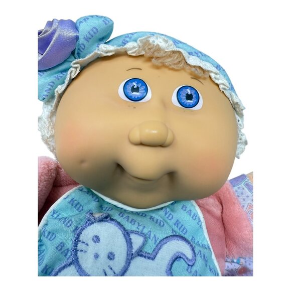 Cabbage Patch Kids Babyland Soft Baby Doll Kitten Rattle Bib Plush Stuffed Toy - Picture 1 of 9